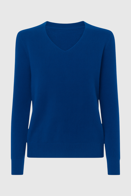 Cashmere V-Neck Sweater | Long Sleeve Knit, Slim Fit, Seamless Finish