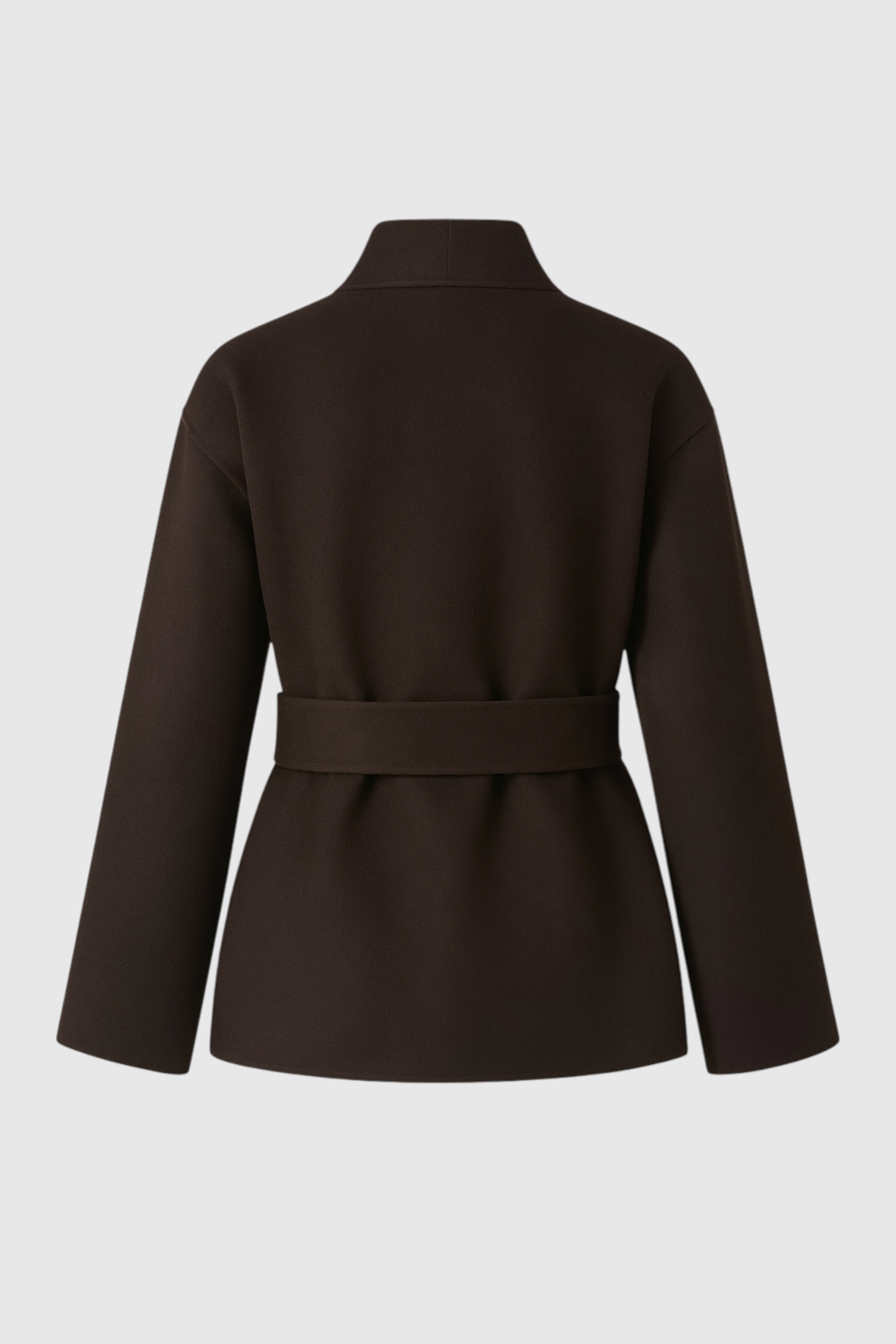 Belted Wrap Jacket | V-neck Collar, Regular Fit, Long Sleeves, Soft Drape