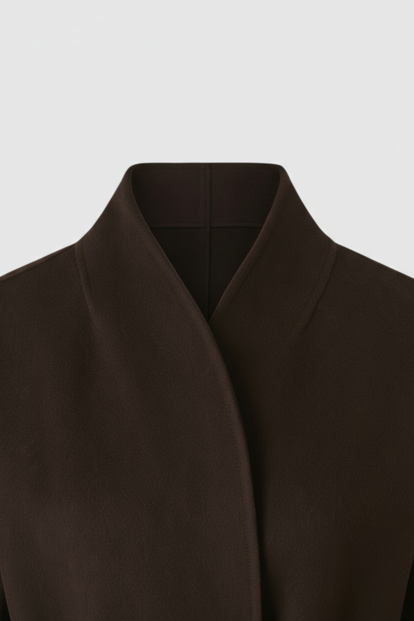 Belted Wrap Jacket | V-neck Collar, Regular Fit, Long Sleeves, Soft Drape