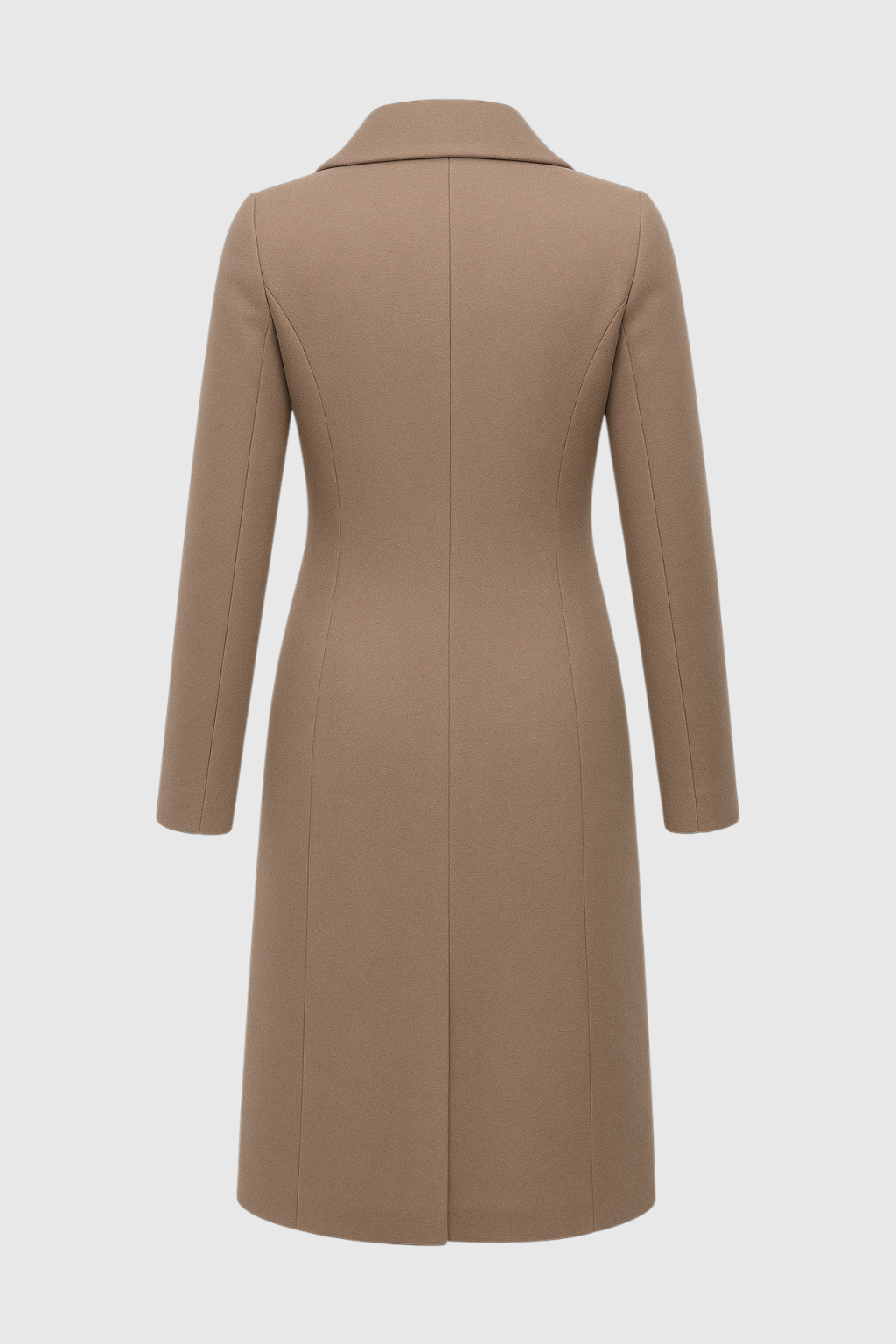 Long Double Breasted Coat | Notched Collar, Regular Fit, Button Front