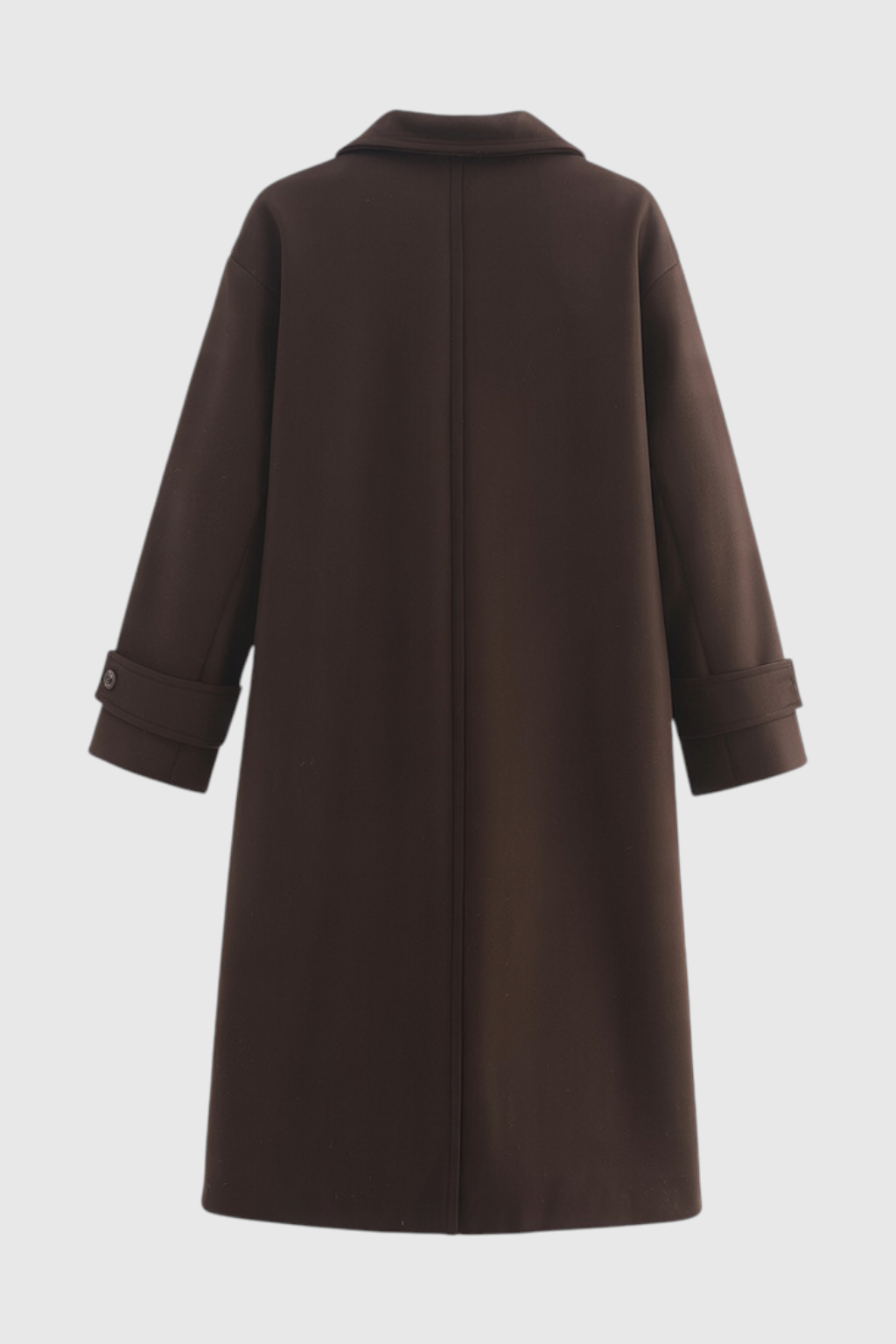 Long Double Breasted Coat | Notched Collar, Regular Fit, Clean Wool Look