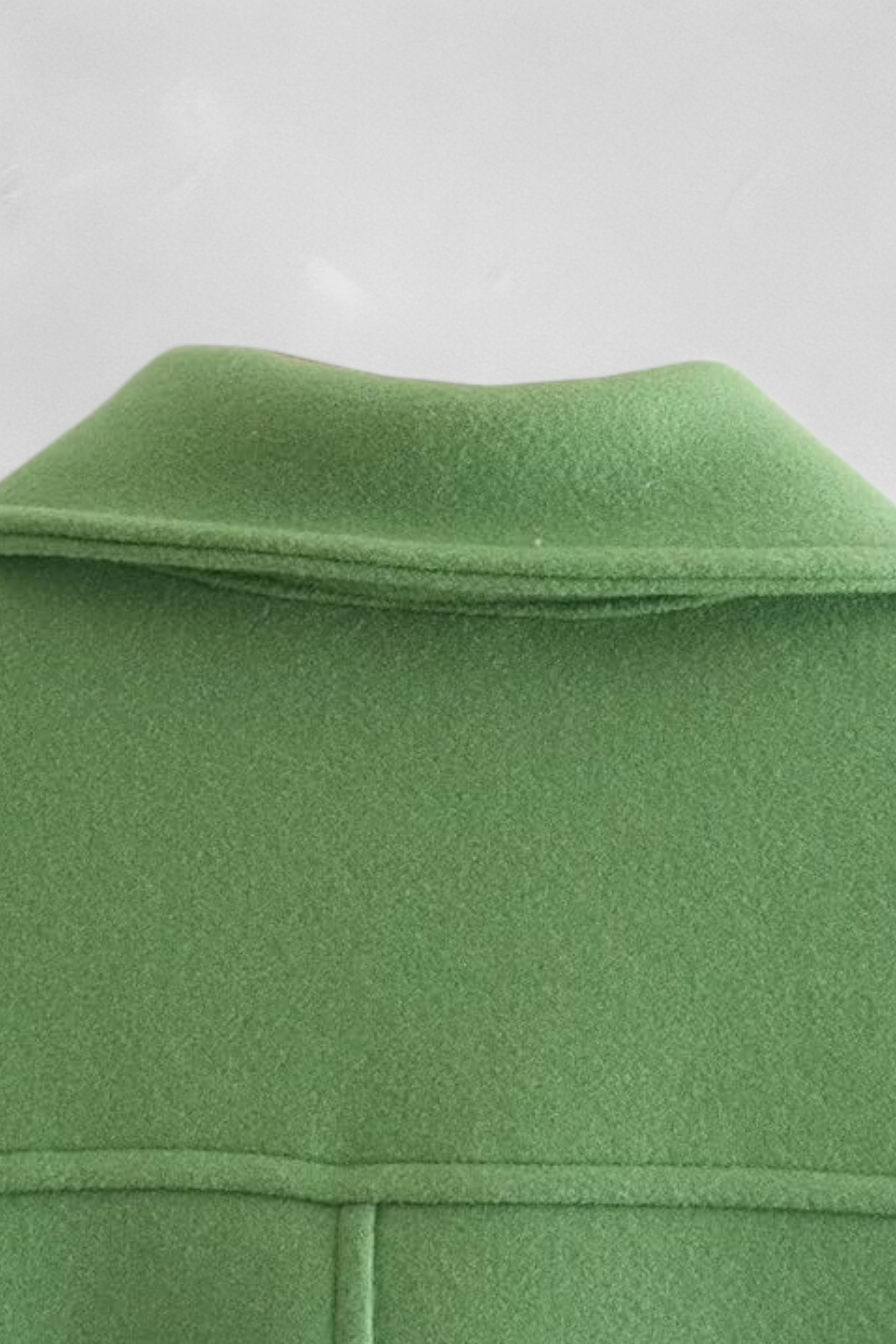 Cropped Button Jacket | Square Collar, Front Pocket Detail
