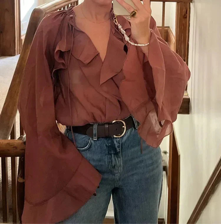 Women Flounce Blouse