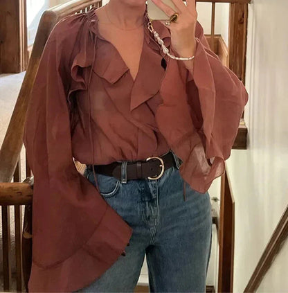 Women Flounce Blouse