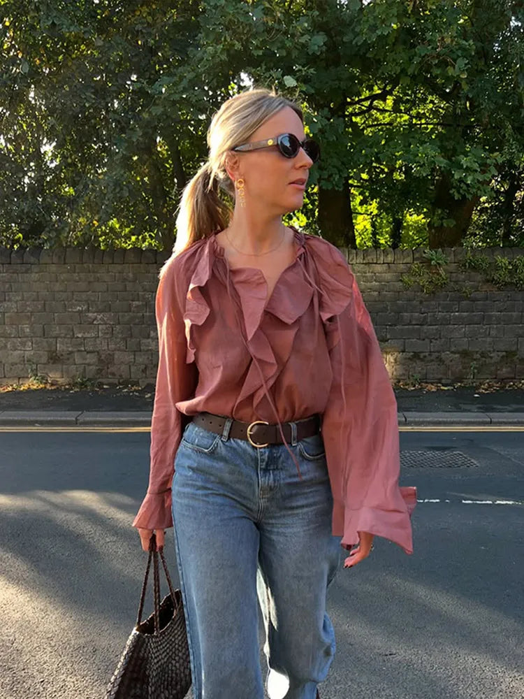 Women Flounce Blouse