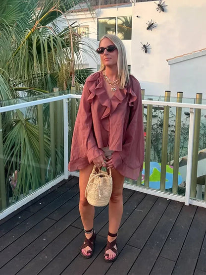 Women Flounce Blouse