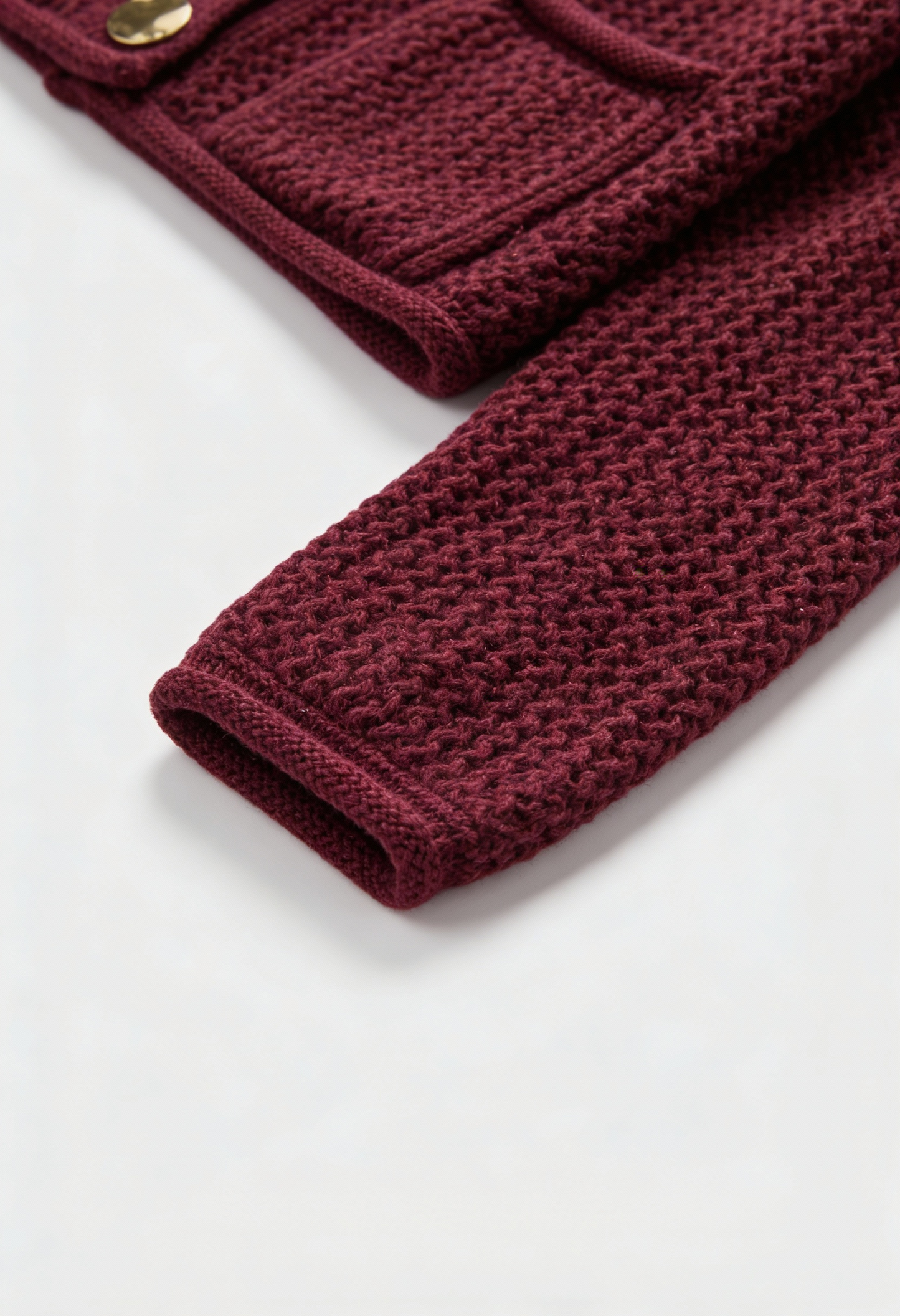 Maison Textured Knit Cardigan | Round Neck | Pocket Detail | Regular Fit