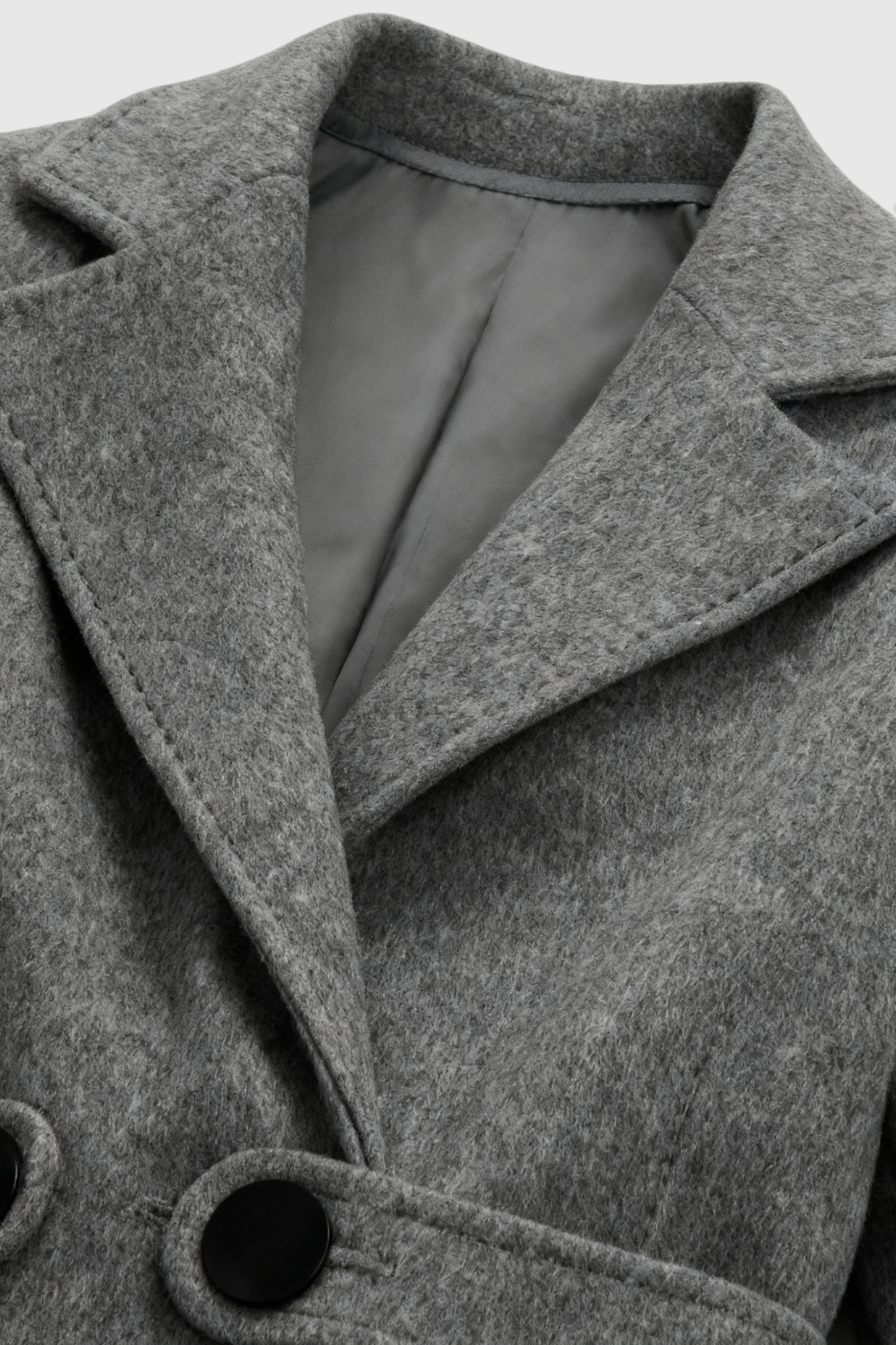 Belted Longline Coat | Notched Lapel, Buttoned Waist Tab, Slim Fit