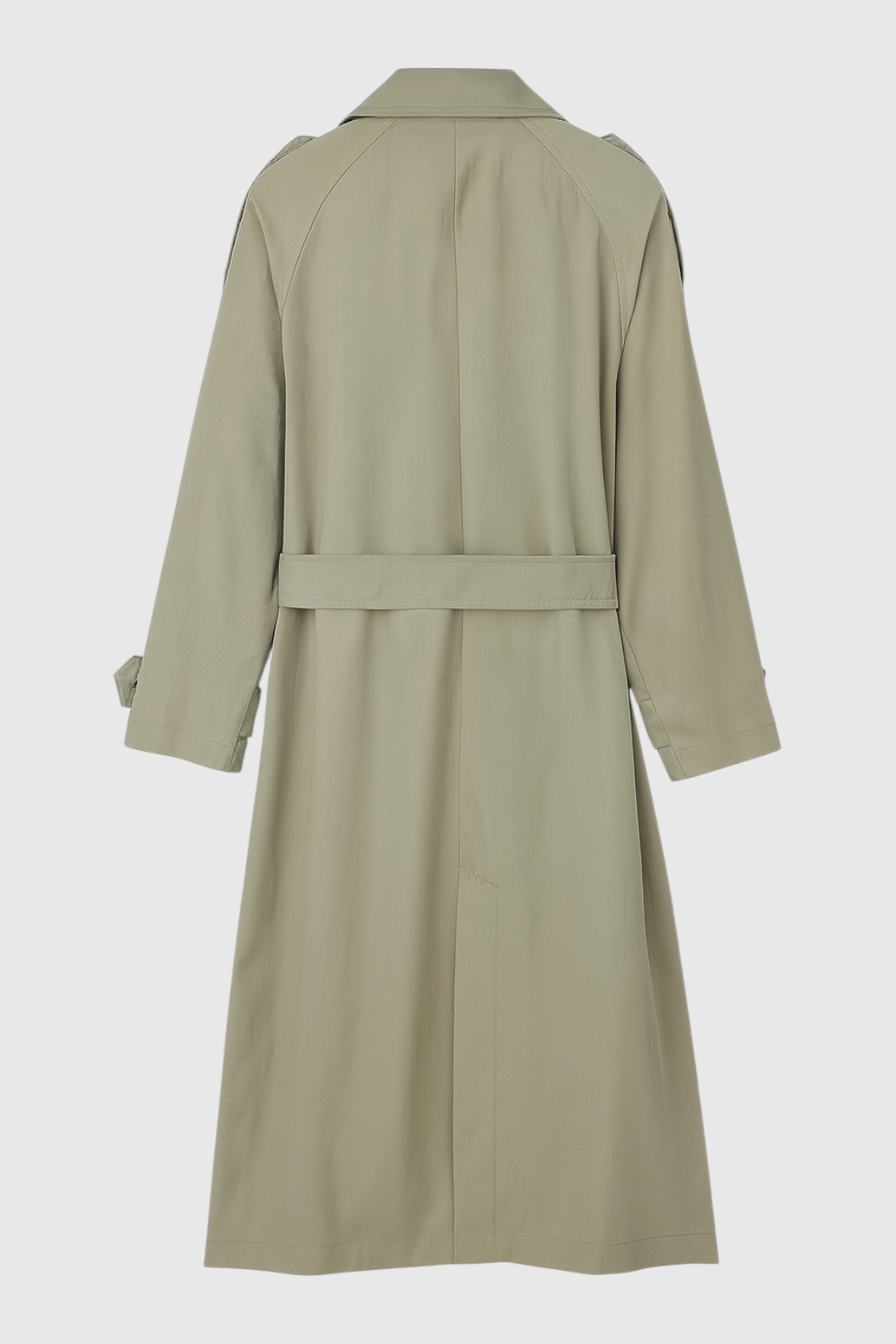 Long Drape Trench Coat | Double Breasted | Belted Waist | Relaxed Fit