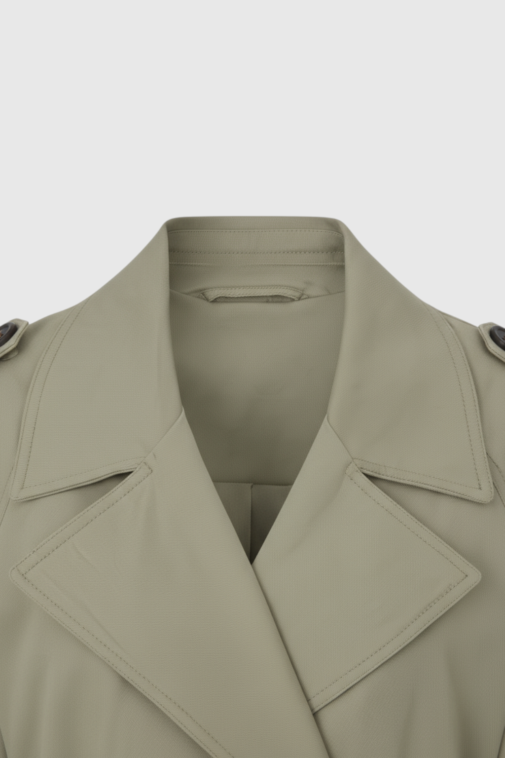 Long Drape Trench Coat | Double Breasted | Belted Waist | Relaxed Fit