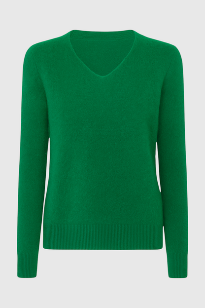 Cashmere V-Neck Sweater | Long Sleeve Knit, Slim Fit, Seamless Finish