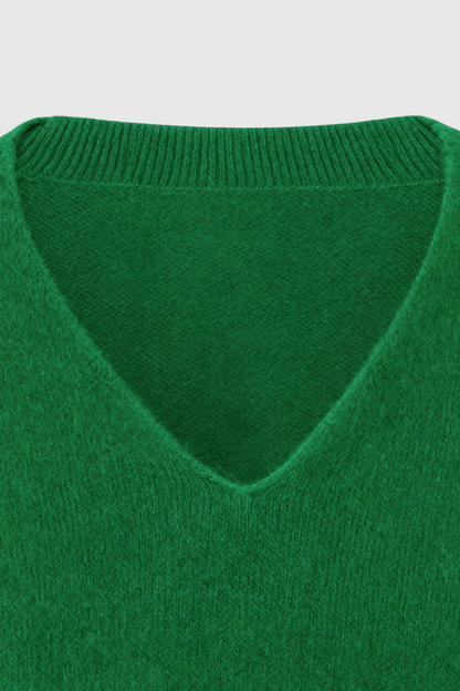 Cashmere V-Neck Sweater | Long Sleeve Knit, Slim Fit, Seamless Finish