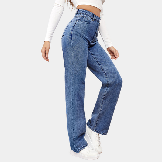 Women High Waist Straight Jeans