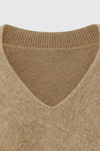 Cashmere V-Neck Sweater | Long Sleeve Knit, Slim Fit, Seamless Finish