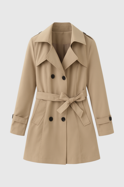 Maison Trench Coat | Double-Breasted | Belted Mid-Length | Cotton Blend
