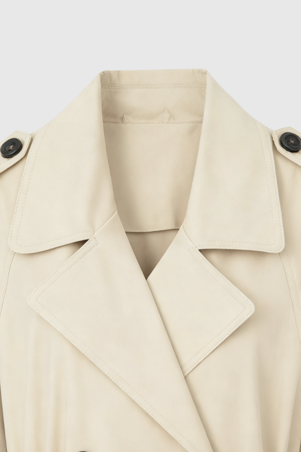 Long Drape Trench Coat | Double Breasted, Belted Waist, Relaxed Fit