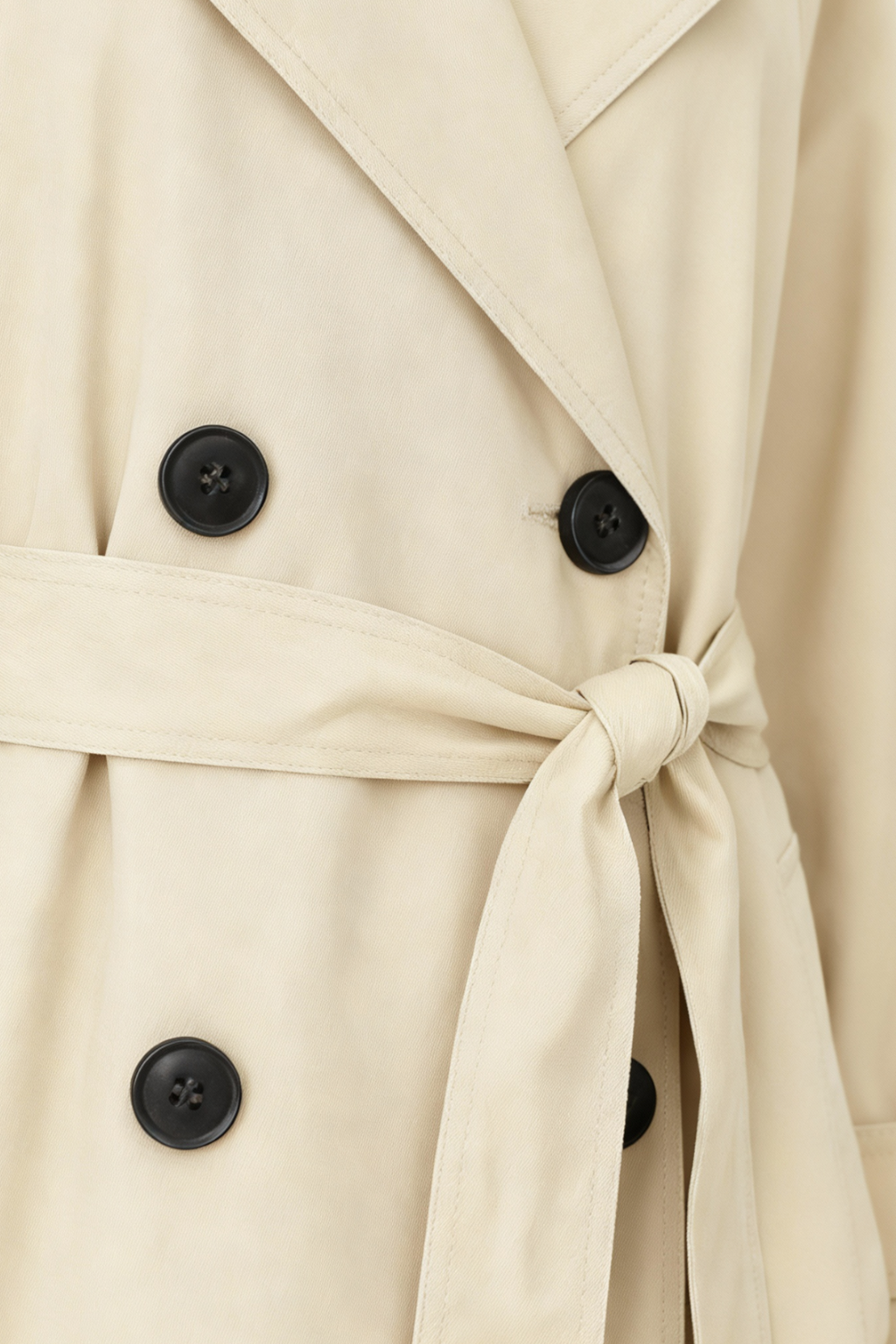 Long Drape Trench Coat | Double Breasted, Belted Waist, Relaxed Fit