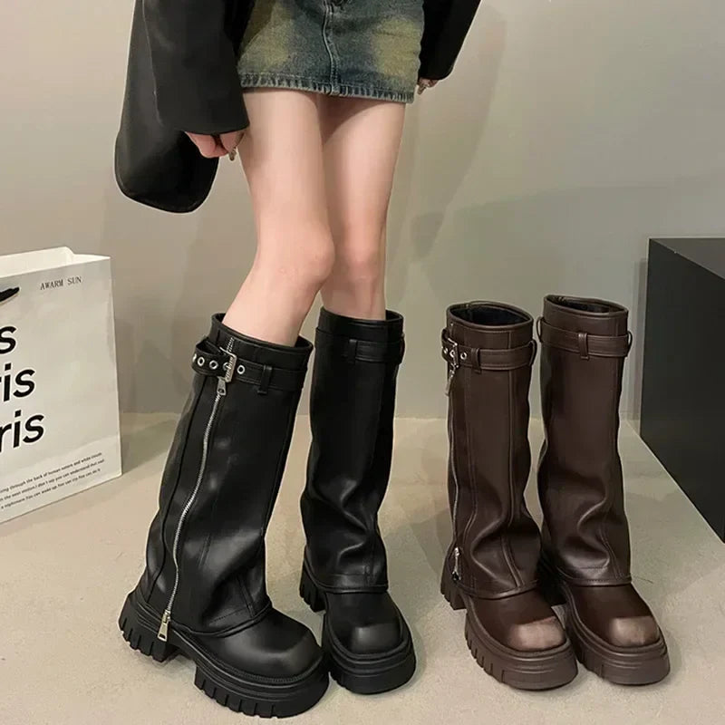 Women Knee-High Platform Stiefels