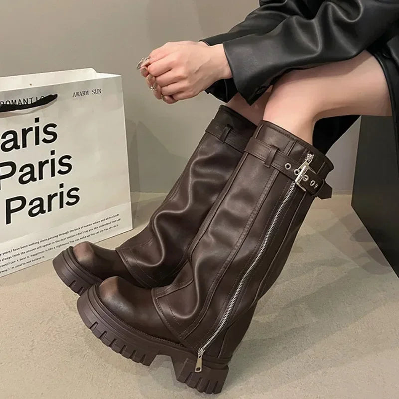Women Knee-High Platform Stiefels