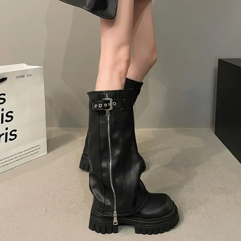 Women Knee-High Platform Stiefels