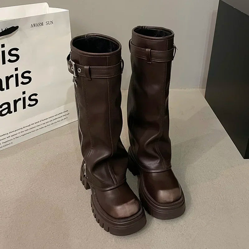 Women Knee-High Platform Stiefels