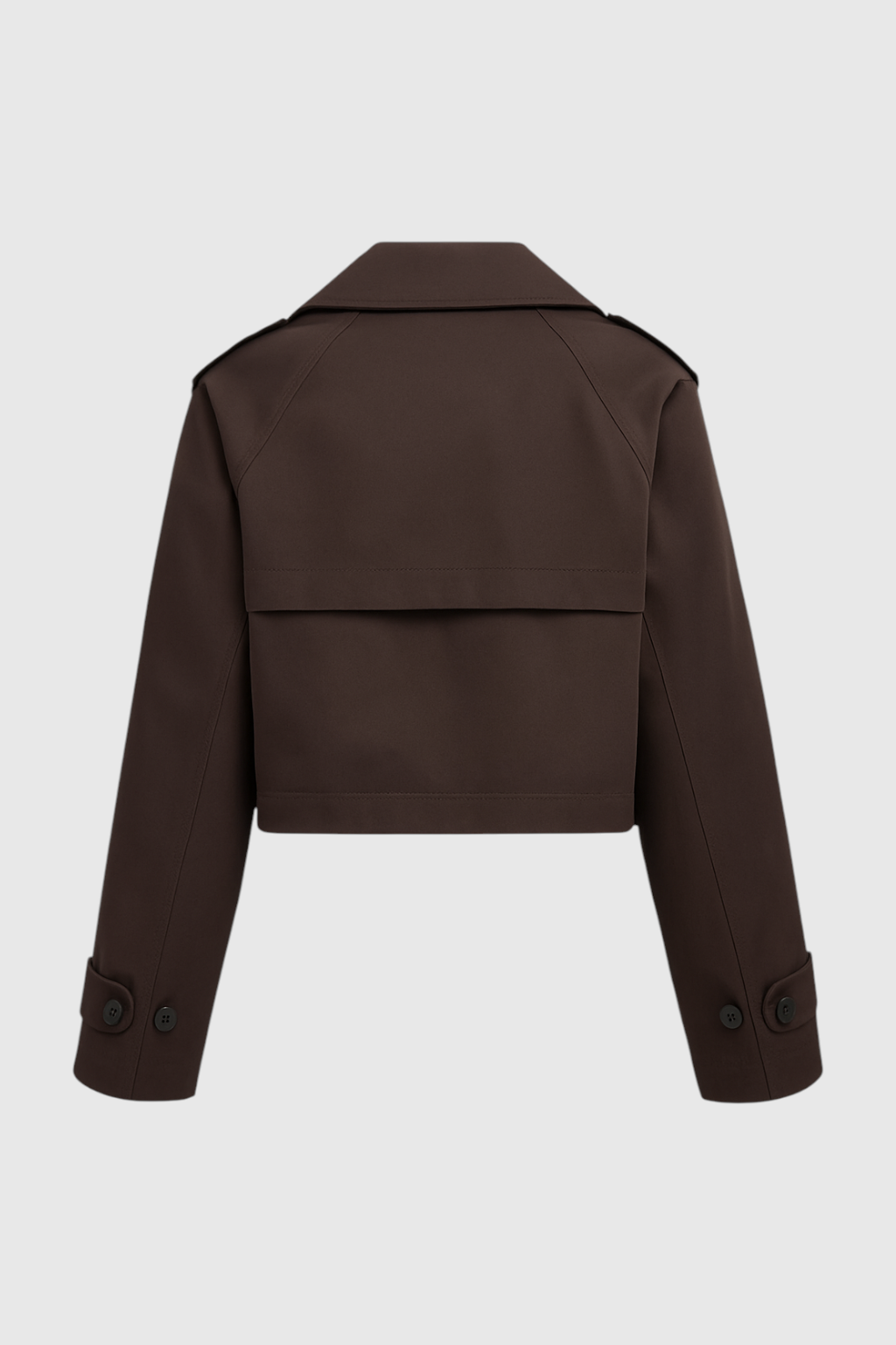 Cropped Trench Jacket | Double-Breasted Buttons, Notched Lapel