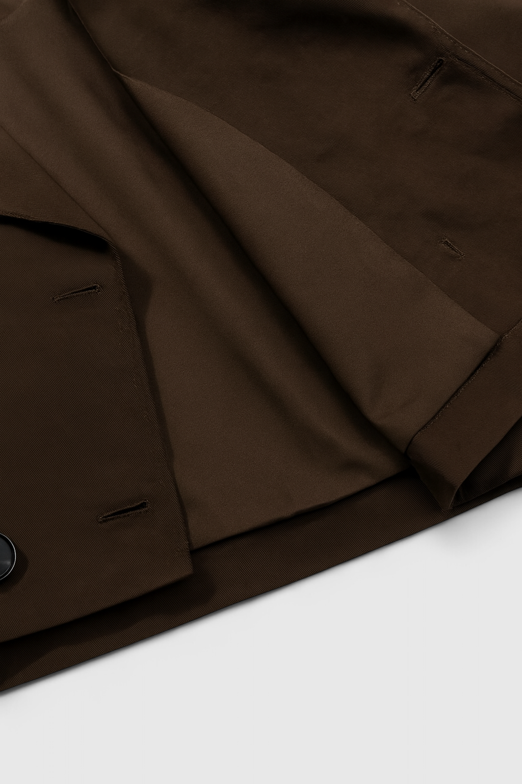 Cropped Trench Jacket | Double-Breasted Buttons, Notched Lapel