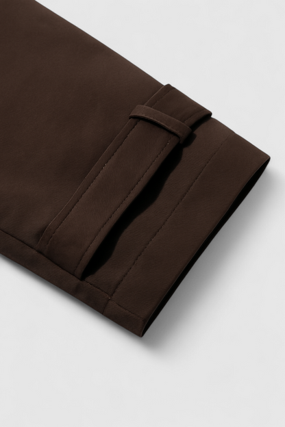 Cropped Trench Jacket | Double-Breasted Buttons, Notched Lapel