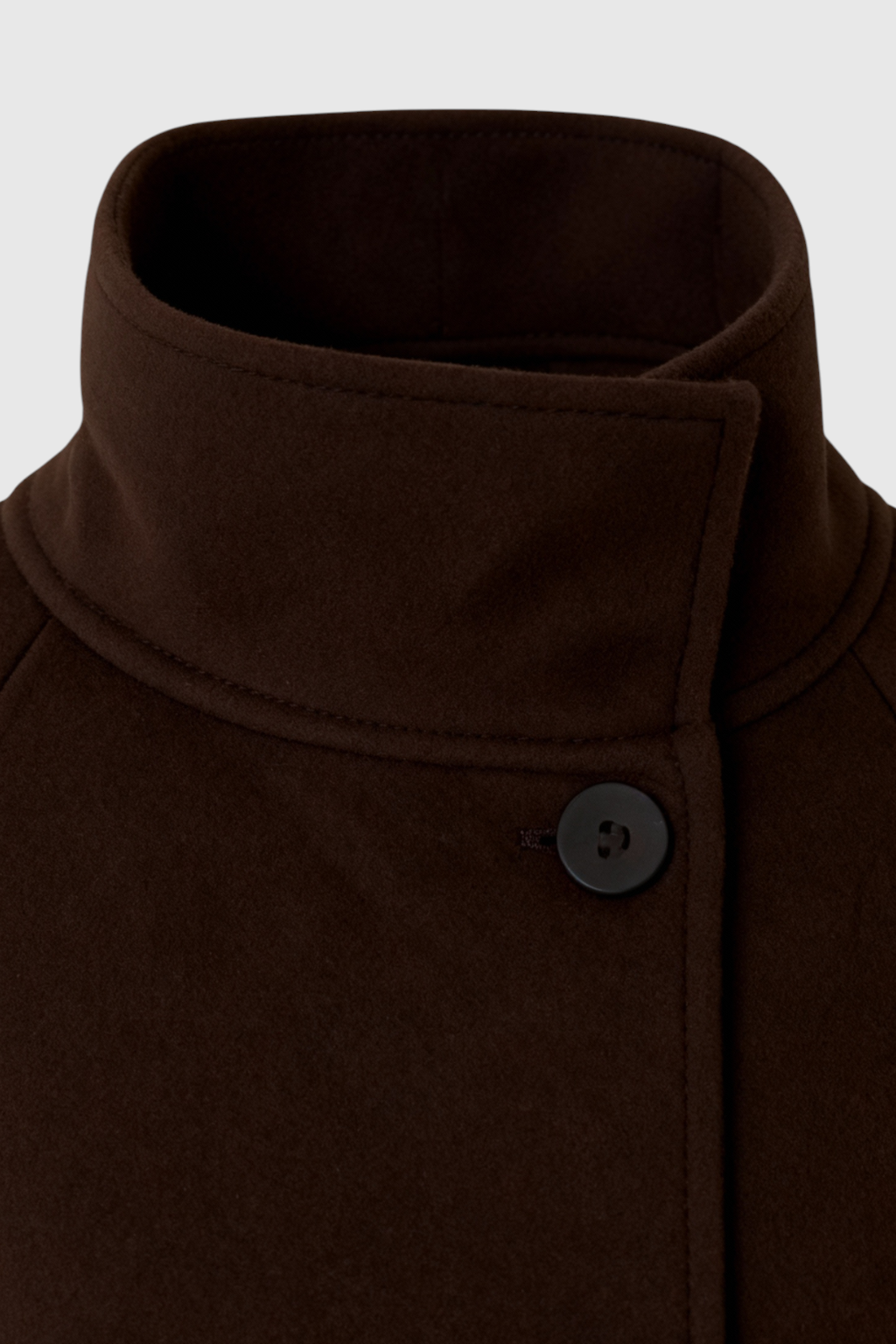 Long Belted Stand Collar Coat | Single Breasted, Regular Fit, Full Sleeves
