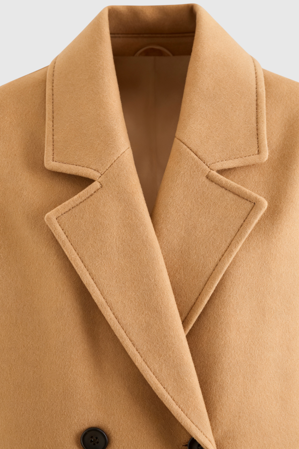Double-Breasted Long Overcoat | Notched Lapel, Flap Pockets, Loose Fit