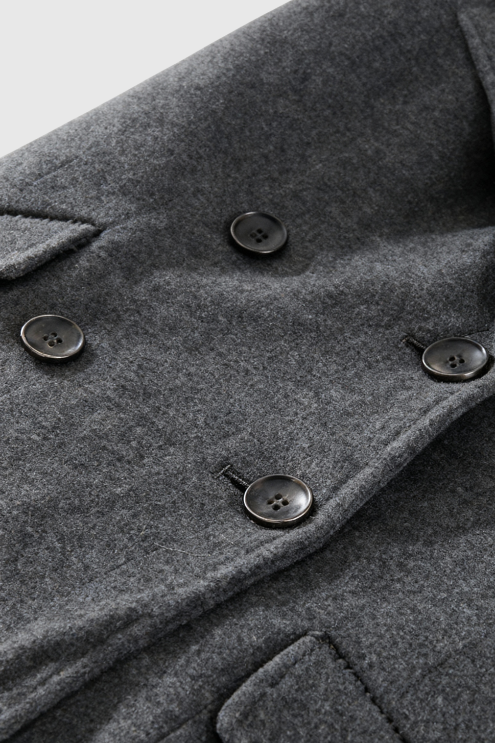 Double-Breasted Long Overcoat | Notched Lapel, Flap Pockets, Relaxed