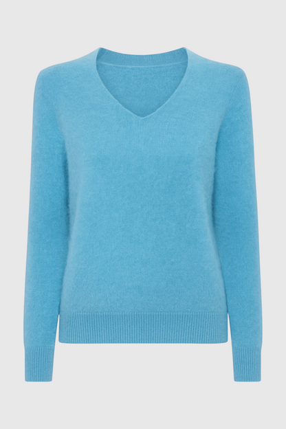 Cashmere V-Neck Sweater | Long Sleeve Knit, Slim Fit, Seamless Finish