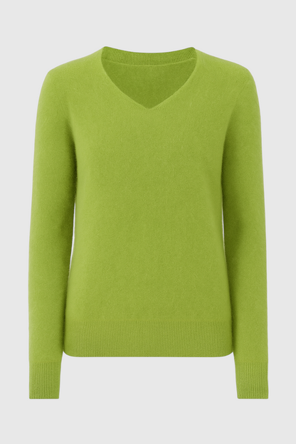 Cashmere V-Neck Sweater | Long Sleeve Knit, Slim Fit, Seamless Finish