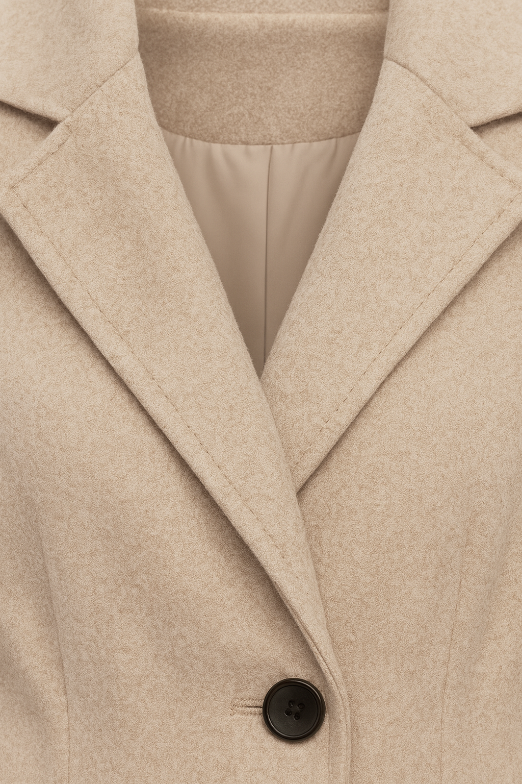 Belted Wool-Effect Longline Coat | Notched Lapel, Buttoned Waist Tab