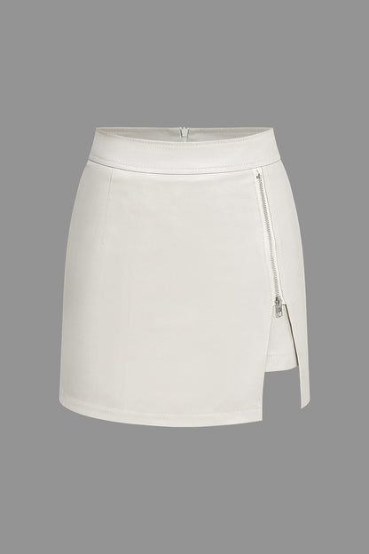 Women Mini Skirt With Asymmetrical Cut