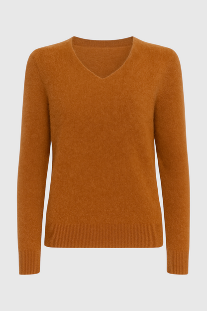 Cashmere V-Neck Sweater | Long Sleeve Knit, Slim Fit, Seamless Finish