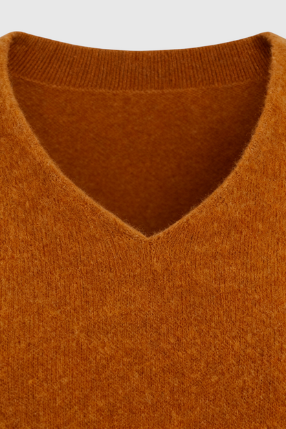 Cashmere V-Neck Sweater | Long Sleeve Knit, Slim Fit, Seamless Finish