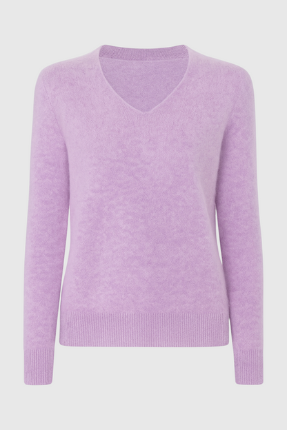 Cashmere V-Neck Sweater | Long Sleeve Knit, Slim Fit, Seamless Finish