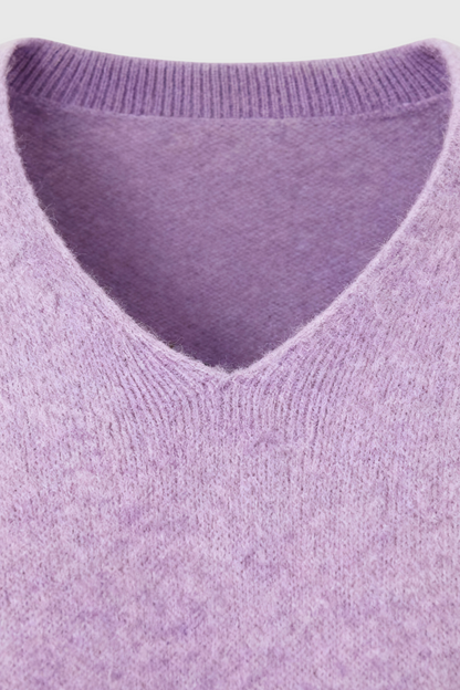 Cashmere V-Neck Sweater | Long Sleeve Knit, Slim Fit, Seamless Finish