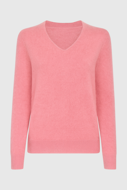 Cashmere V-Neck Sweater | Long Sleeve Knit, Slim Fit, Seamless Finish