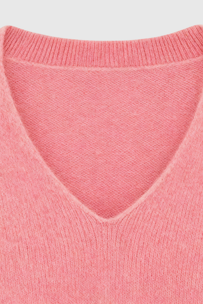 Cashmere V-Neck Sweater | Long Sleeve Knit, Slim Fit, Seamless Finish