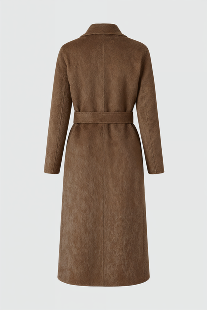Long Belted Wrap Coat | Shawl Collar | A-Line Fit