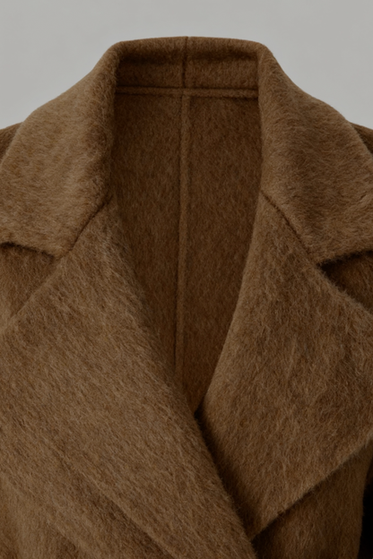 Long Belted Wrap Coat | Shawl Collar | A-Line Fit