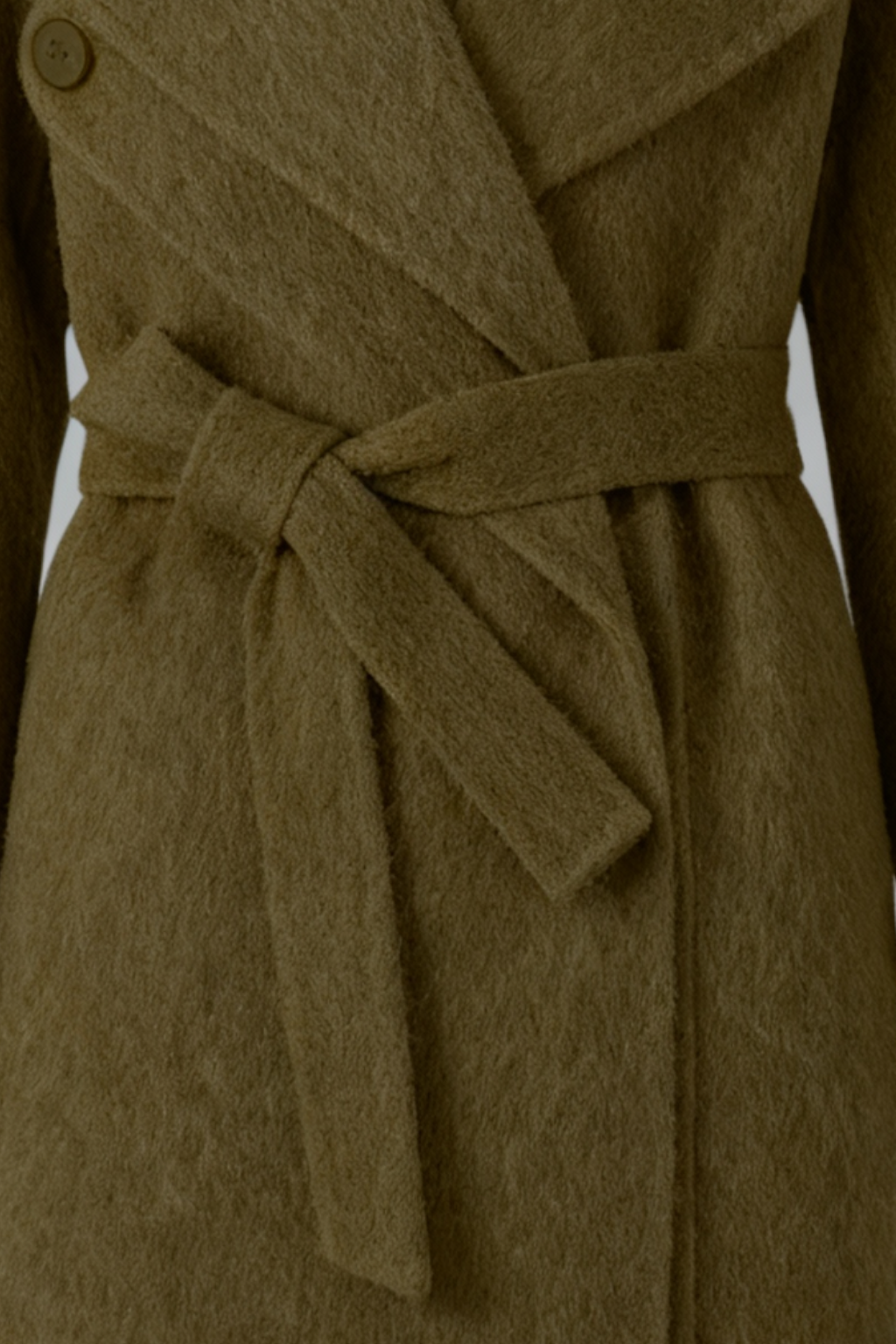 Long Belted Wrap Coat | Shawl Collar | A-Line Fit | Wool Blend