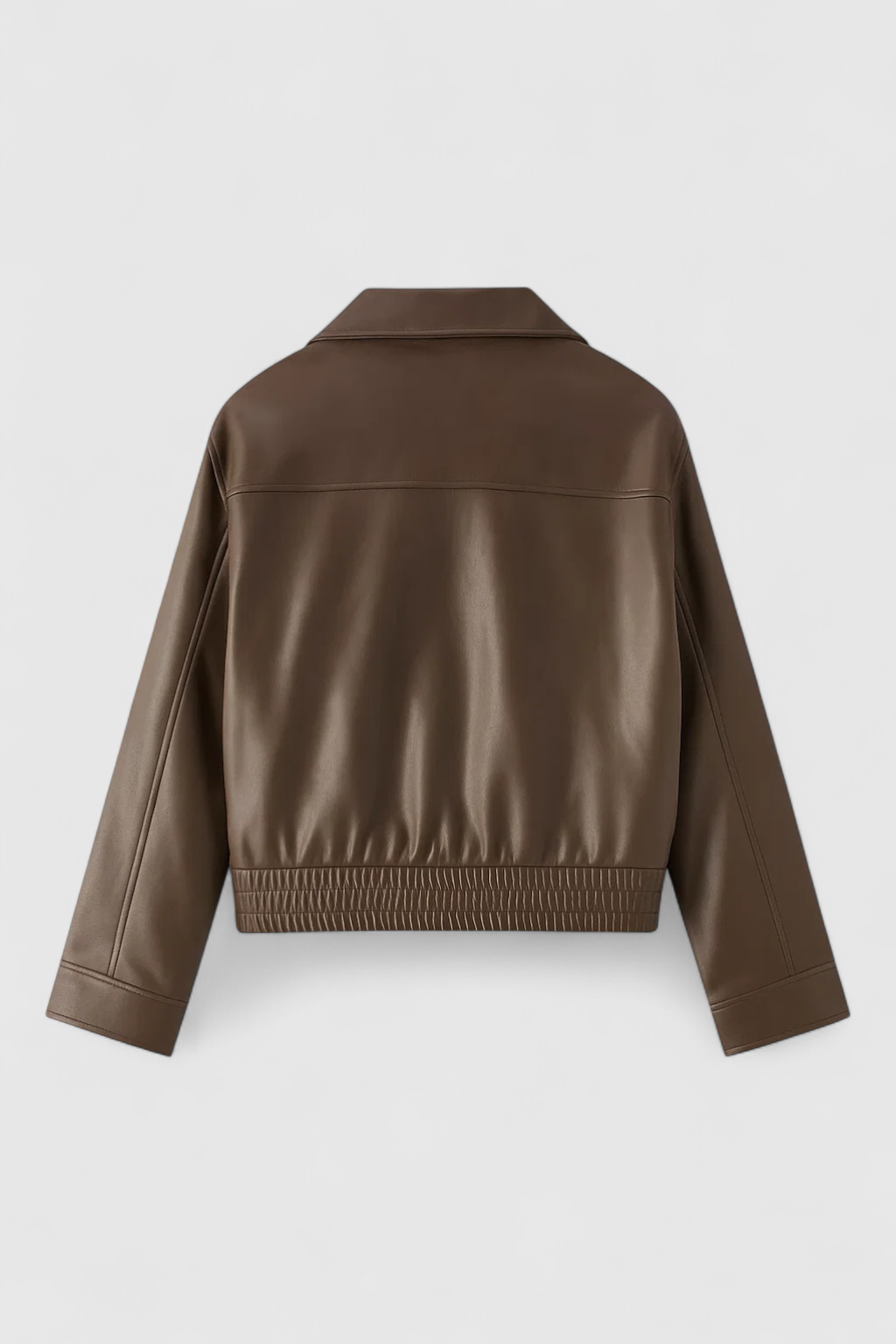 Nocturne Faux Leather Cropped Jacket | Zip Front And Structured Fit