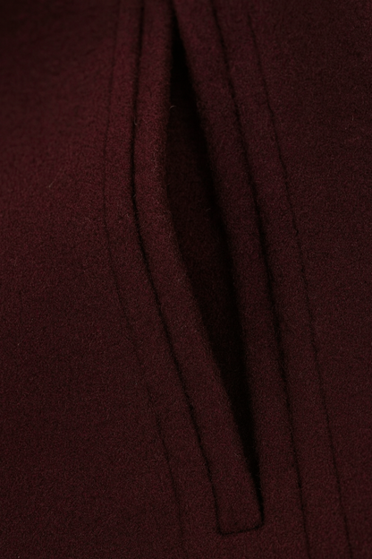 Long Notched Collar Coat | Button Front, Regular Fit, Full Length