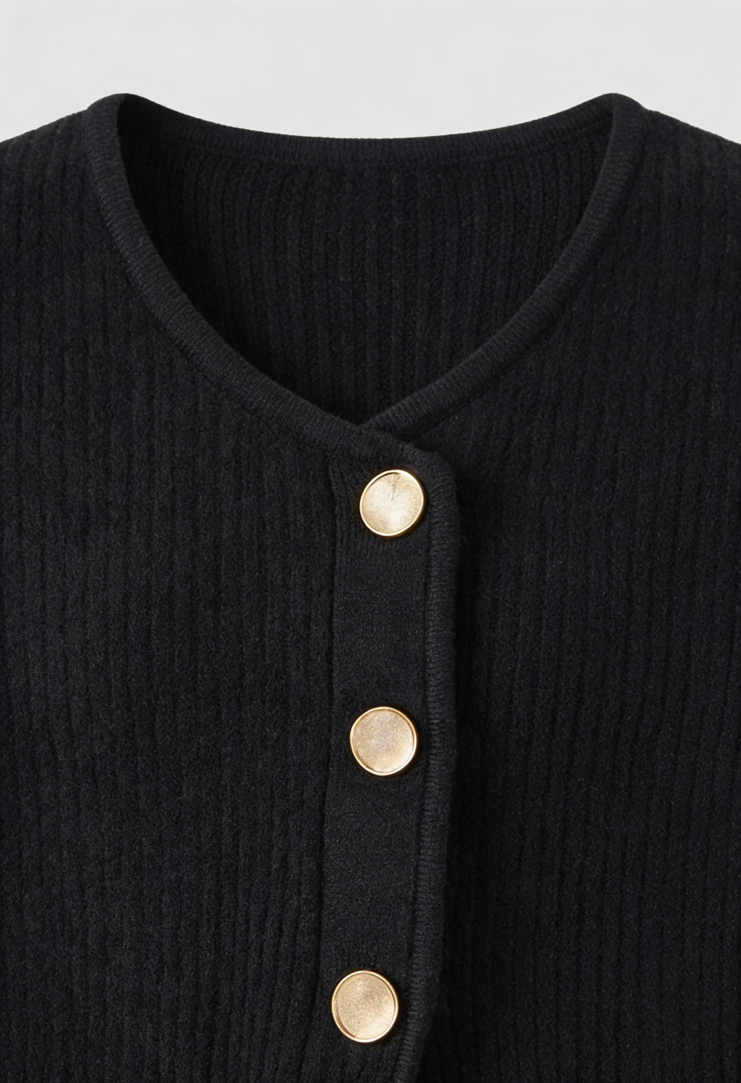 Maison Rib Knit Peplum Cardigan | V-Neck | Slim Fit | Statement Buttons