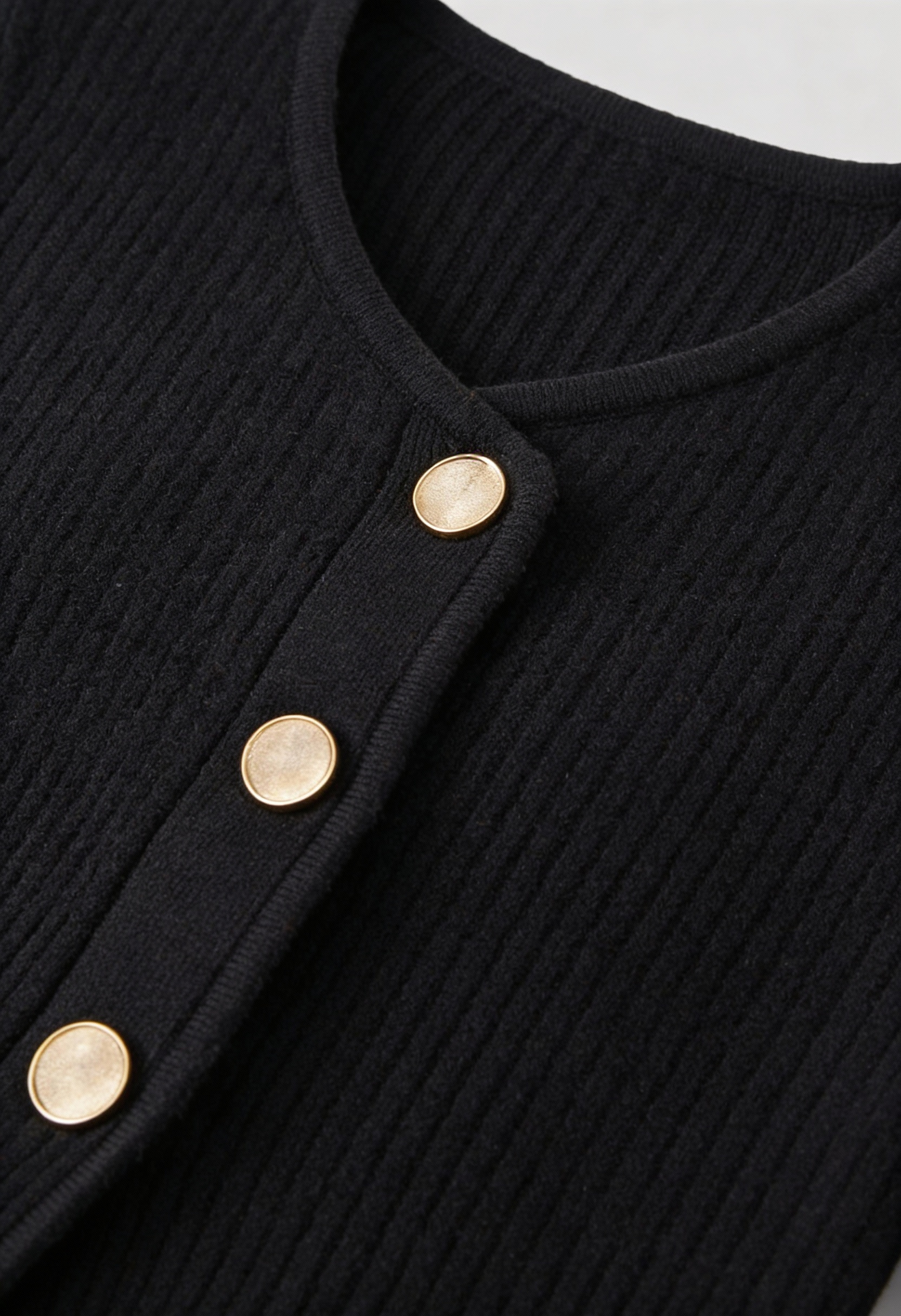 Maison Rib Knit Peplum Cardigan | V-Neck | Slim Fit | Statement Buttons