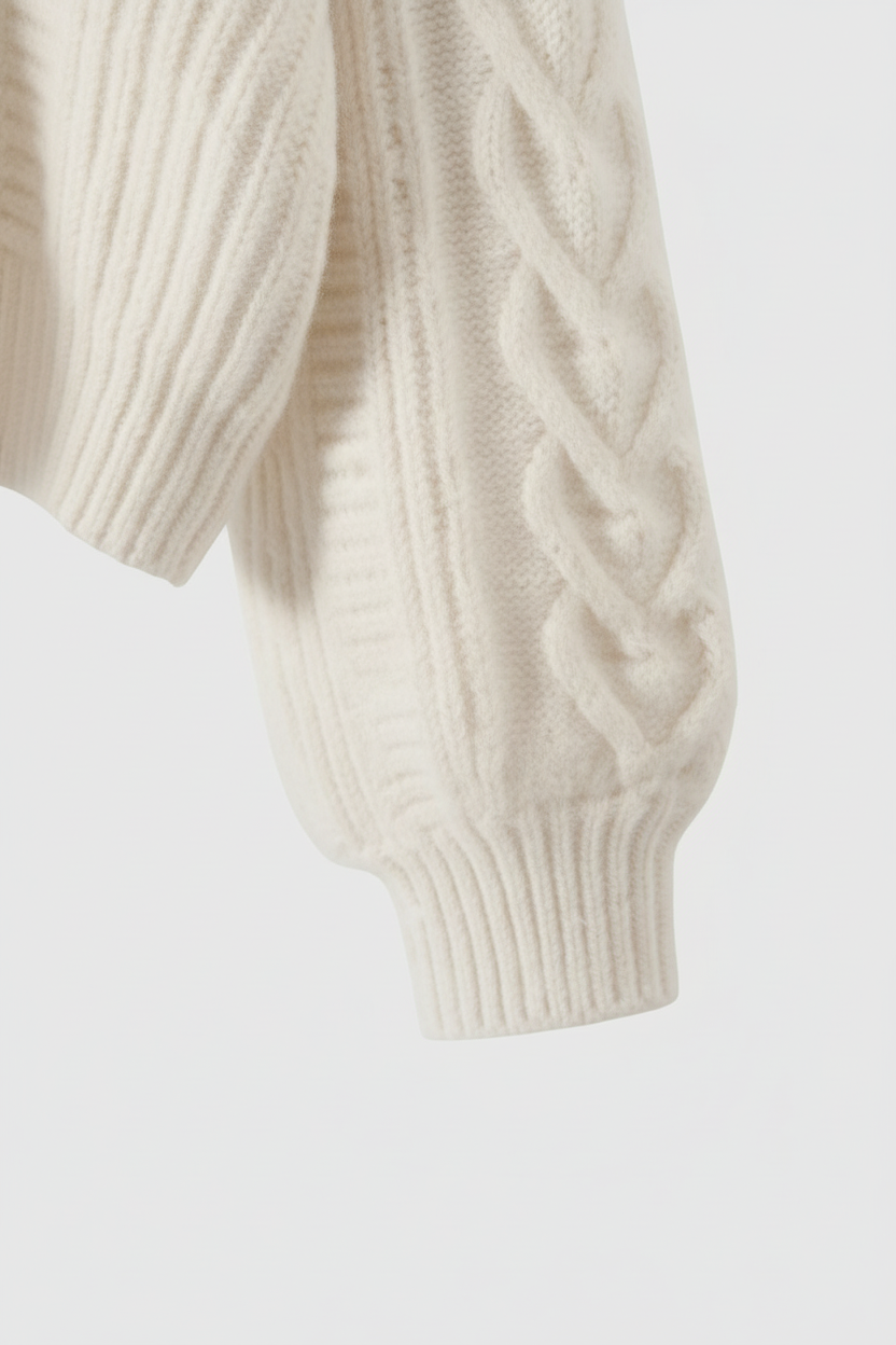 Maison Textured Cable Knit V-Neck Cardigan | Button Front | Relaxed Fit