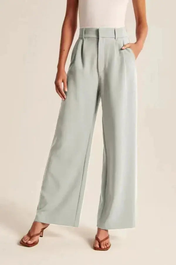 Women Work Trousers Wide Fit